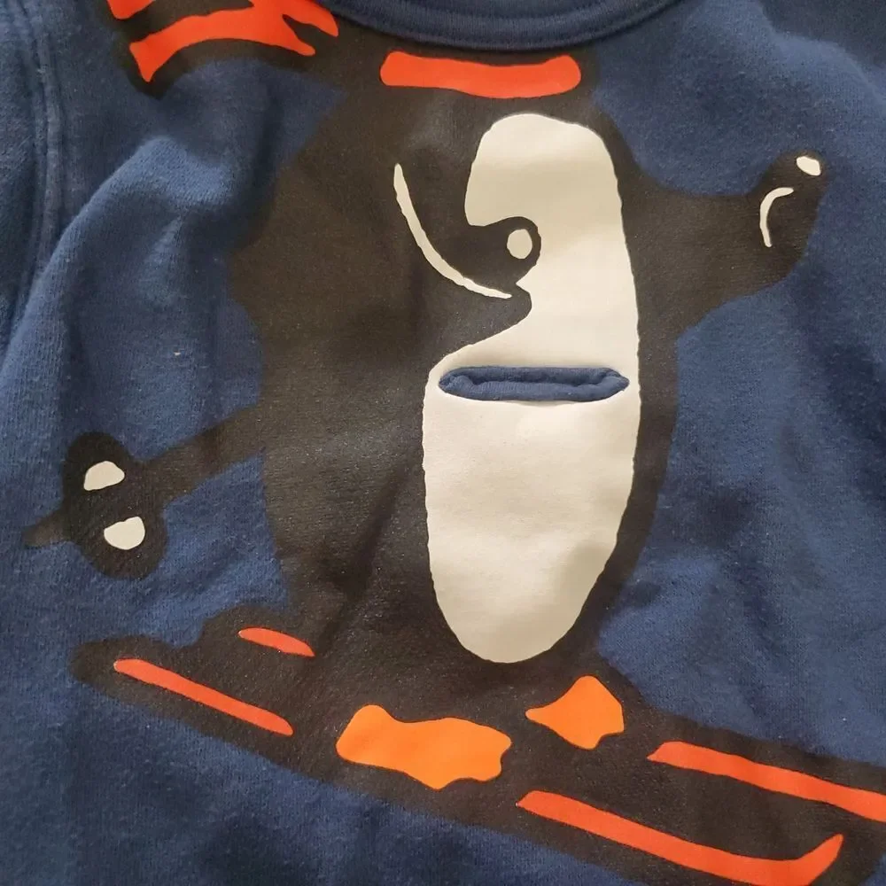 Boys Sweater Size 3T GAP Kids Blue Penguin Shirt